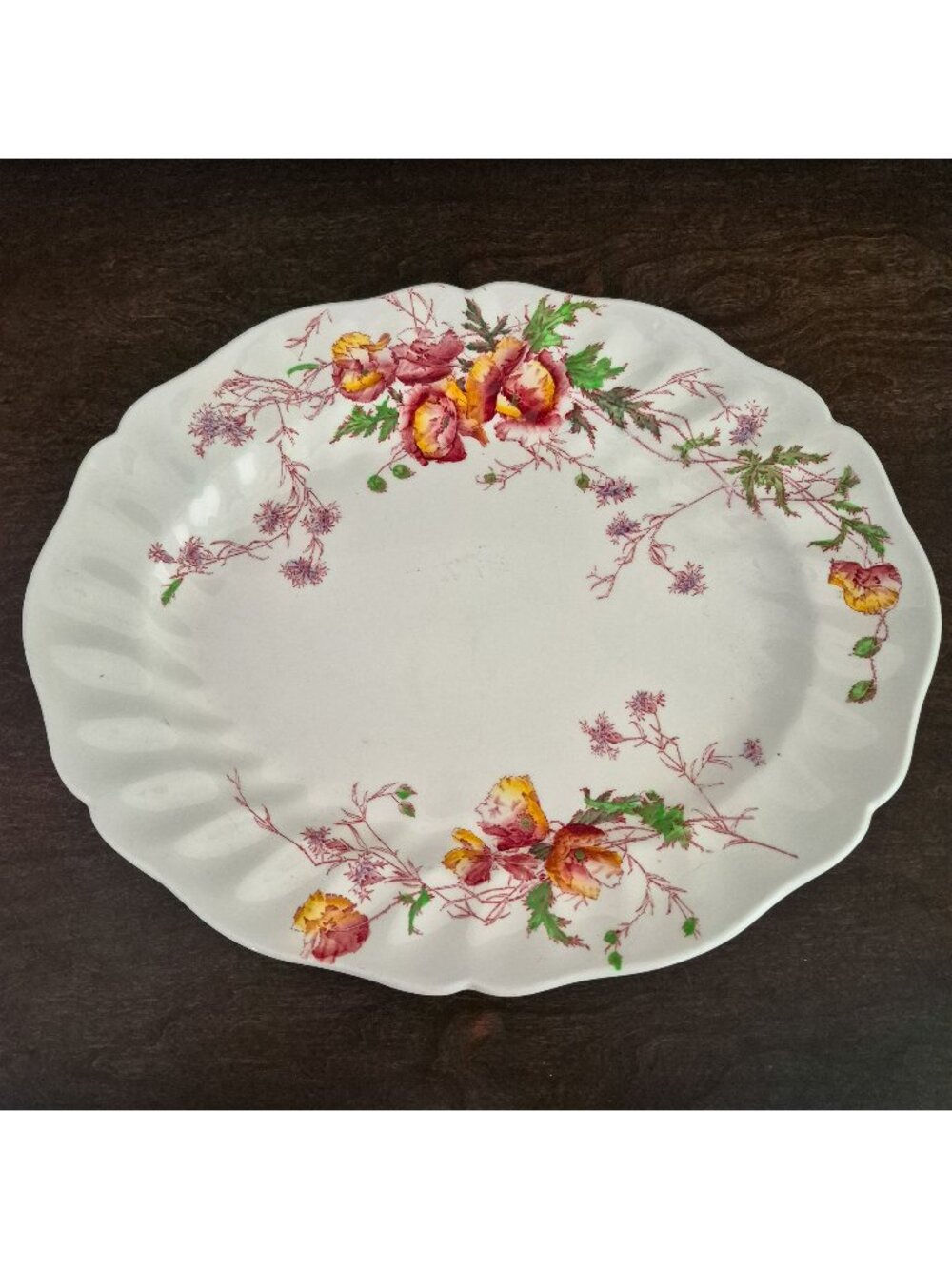 Royal Doulton Sherborne 13" Oval Platter, Autumn Floral, Vintage c.1938-61